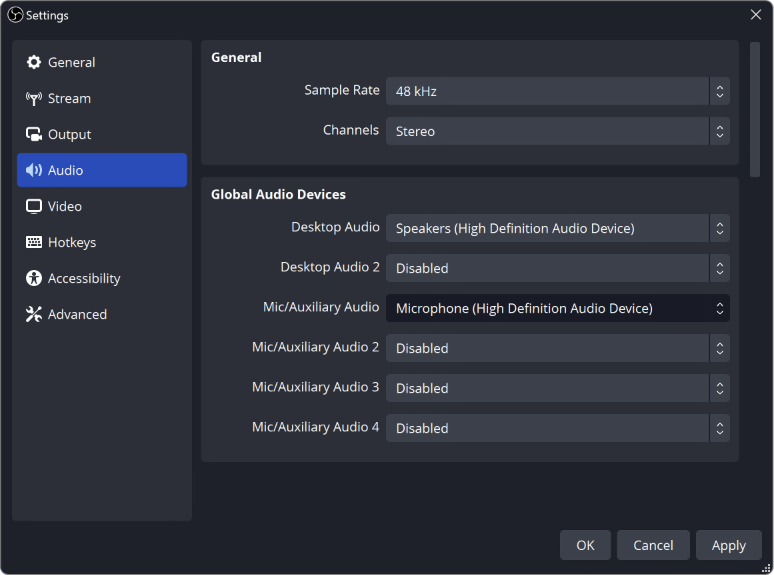 Audio Settings