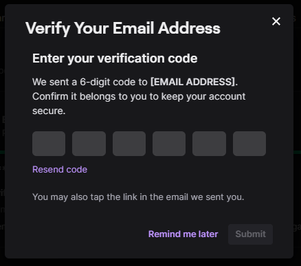 Twitch Email Verify