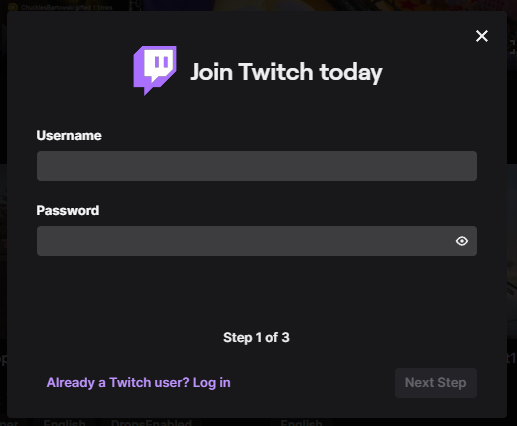Twitch Sign Up